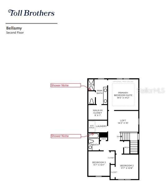 Second floor layout with upgrades