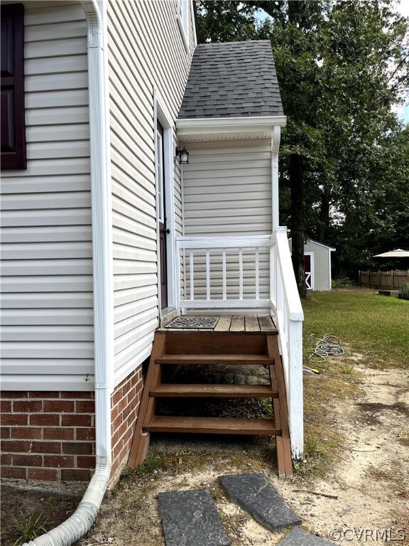 View of side doorway to property