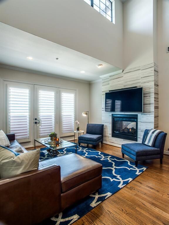 High ceilings and lots of natural light.