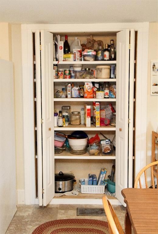 A large pantry provides storage galore.