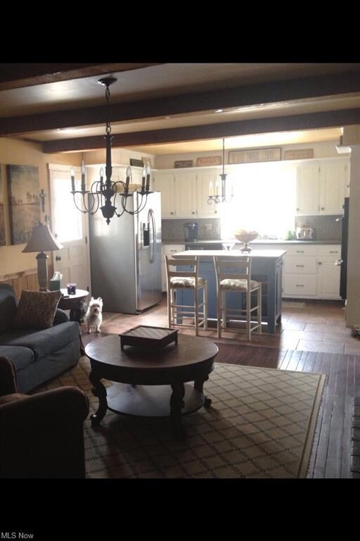 Newly finished kitchen cabinets and hearth room