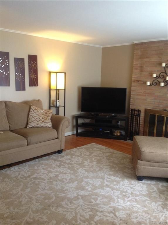 Large living room with Wood Burning Fireplace