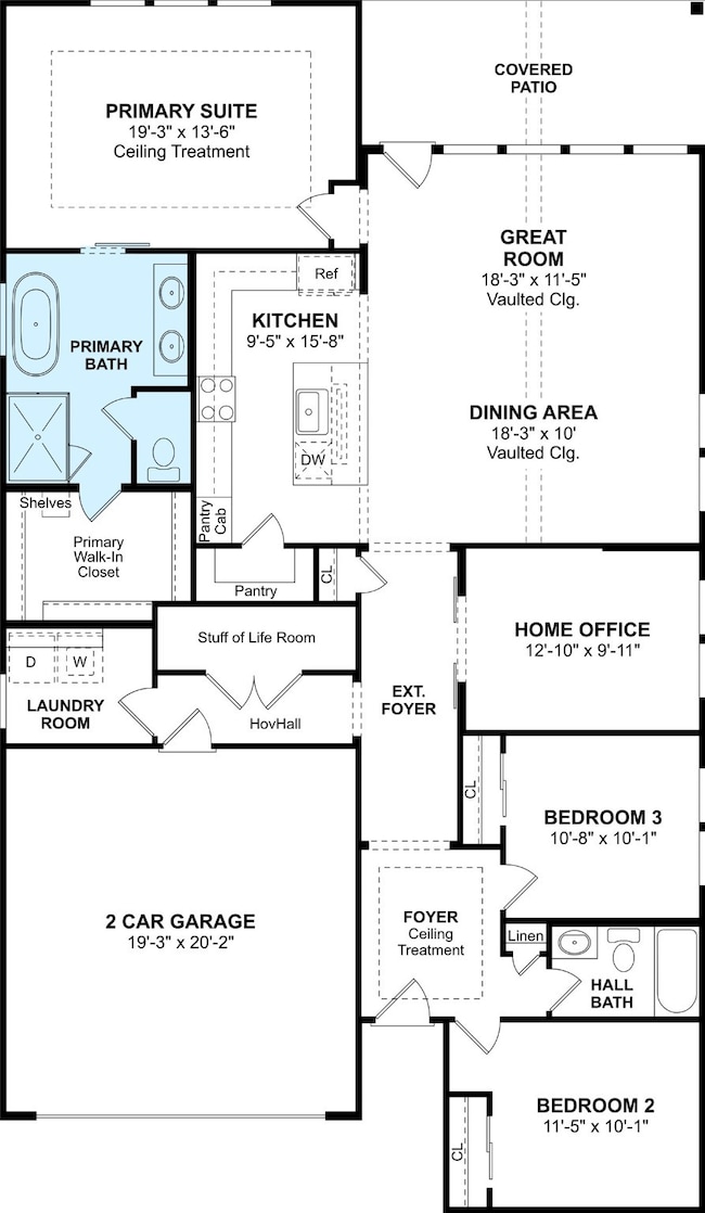 The Boise floor plan by K. Hovnanian Homes. 1st Fl