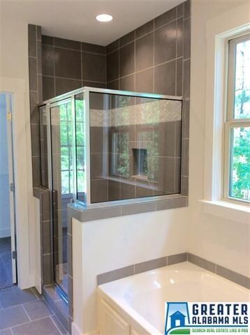 Representative of master bath tile shower and sepa