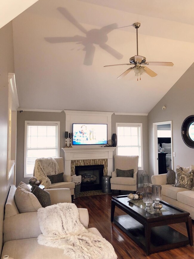 Living Room With Ceiling fan