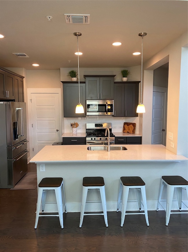 Kitchen with an Island  Over Looking the Dining ro