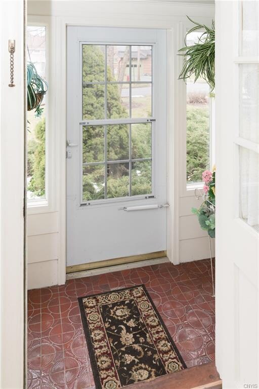 Here we get a glimpse of the front vestibule that 