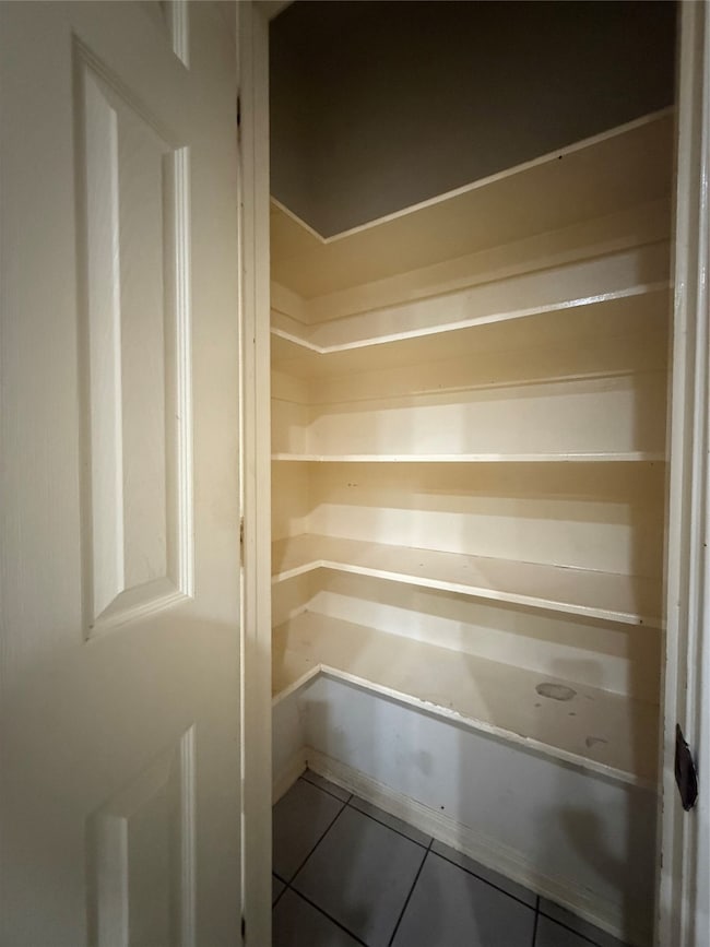 The kitchen pantry has great storage space.