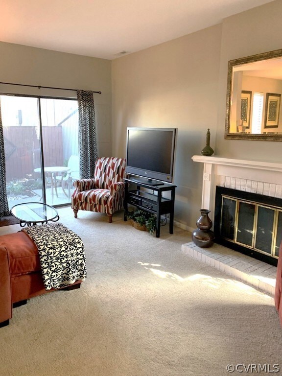 Living Room has fireplace.