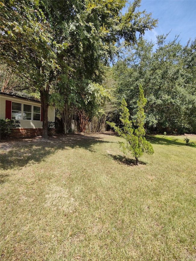 Great front yard lined with mature Crape Myrtles
