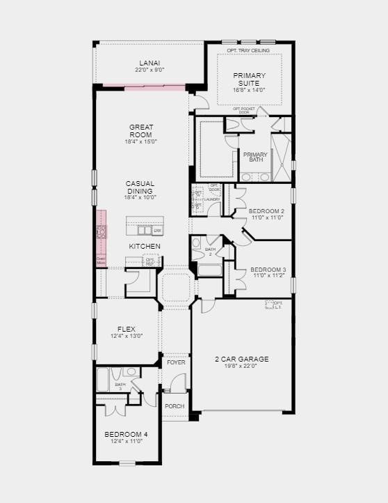 Structural options added include: gourmet kitchen,