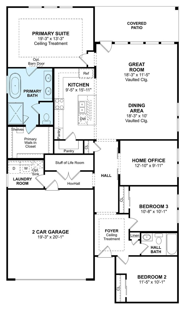 The Boise floor plan by K. Hovnanian Homes. 1st Fl