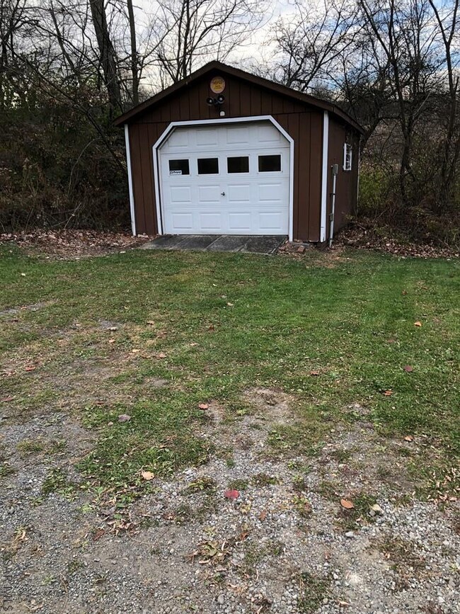 Front view of garage