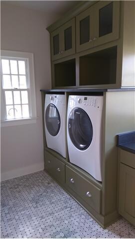 View of the laundry room containing Electrolux fro