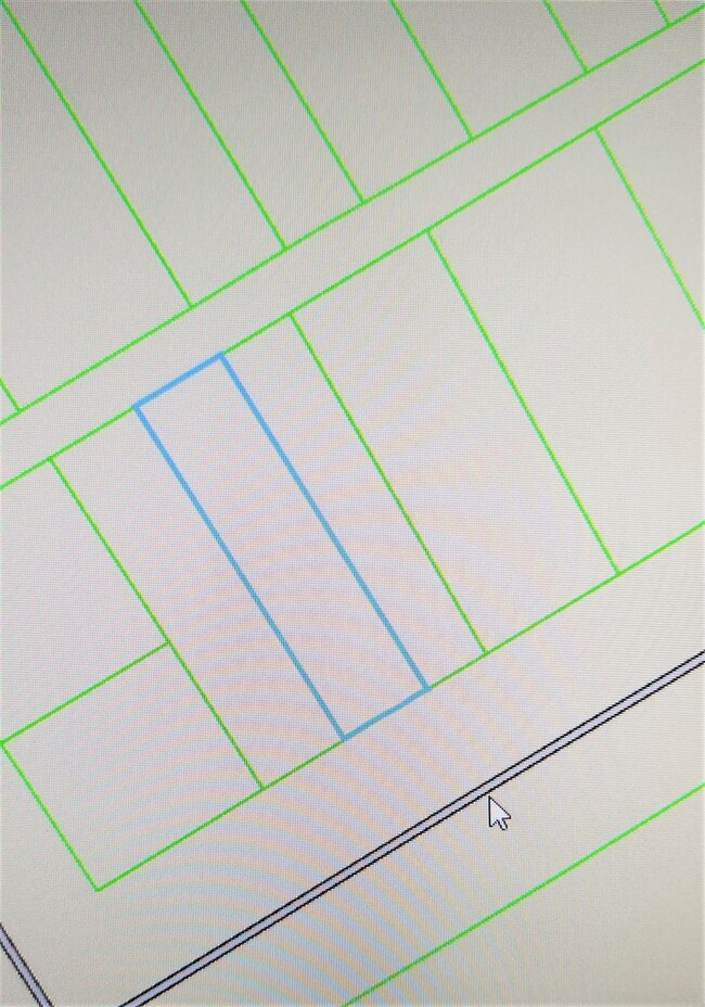 This photo shows the lot lines, the lot outlined i