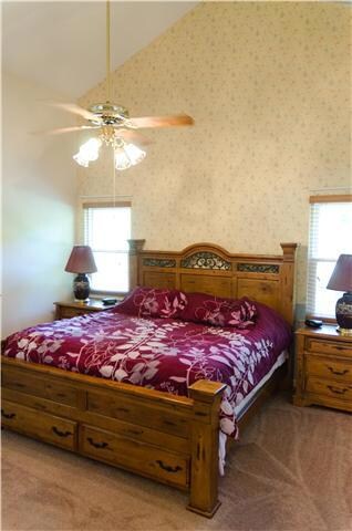 Large Master Bedroom with private bath, separate tub & shower, dual vanities, whirlpool tub and a very large walk-in closet!!!