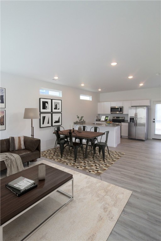 Virtually staged room of same floor plan