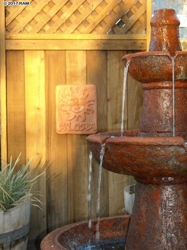 The ALOHA fountain bringing the sounds of a babbli