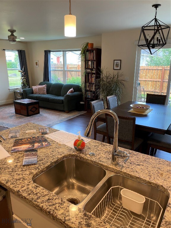 kitchen to living area