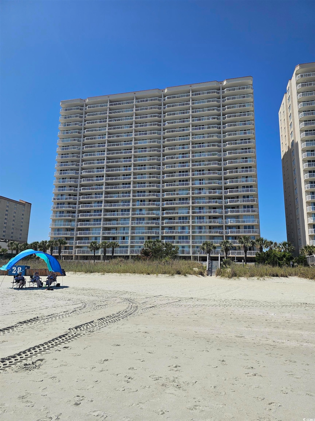 View of building exterior from the Beach Bottom Right unit 106