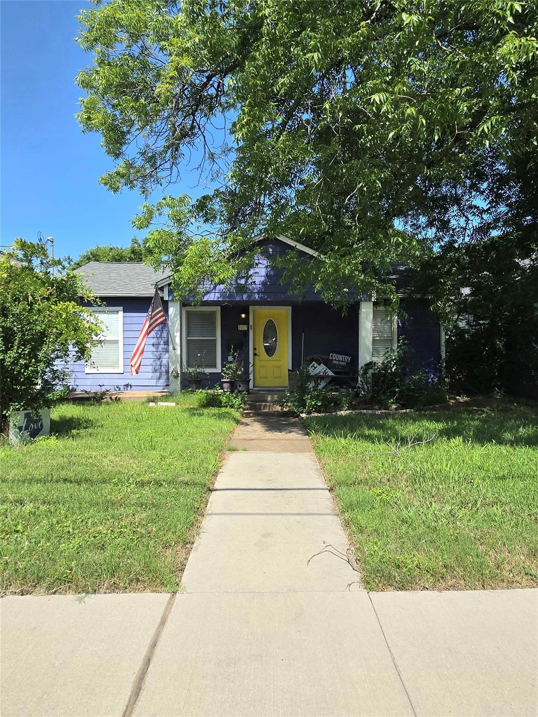 View of front of home with a front yard