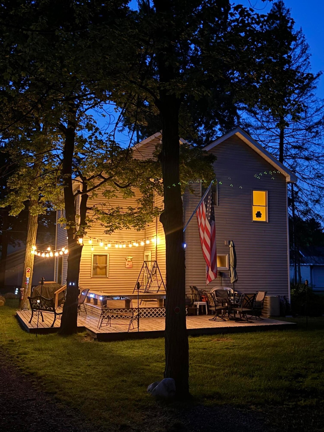 62560 Gilmore twilight front door