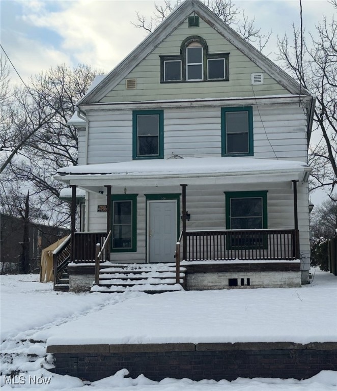 View of front of home with a porch