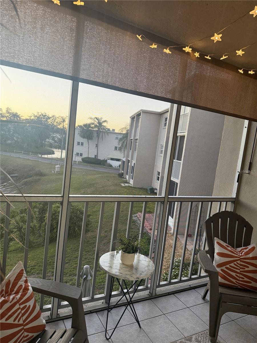 Screened in Balcony w/pond views