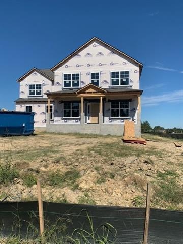 Home will be white with stacked stone columns. Mak