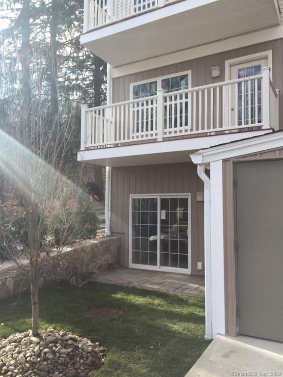 Outdoor stone patio area