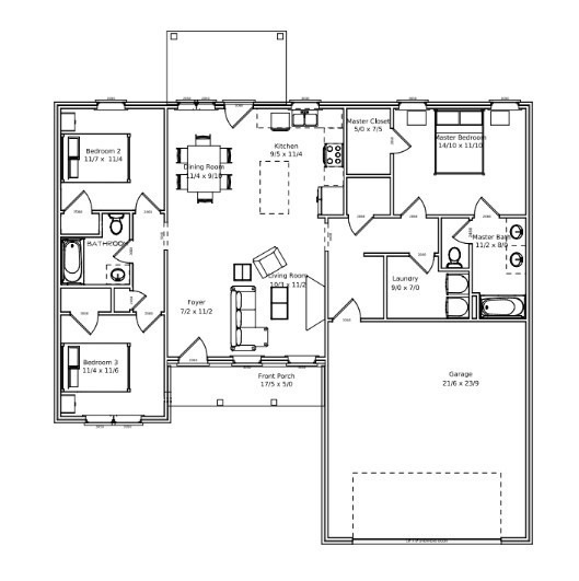 Floorplans are intended to provide a general indication of the proposed layout; Builder reserves the right to make changes to these floorplans, elevations, specifications, dimensions, pricing, and designs without prior notice.
