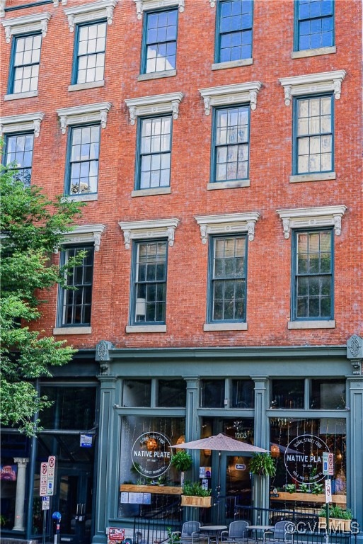 Front view of historic Gotham Condominiums