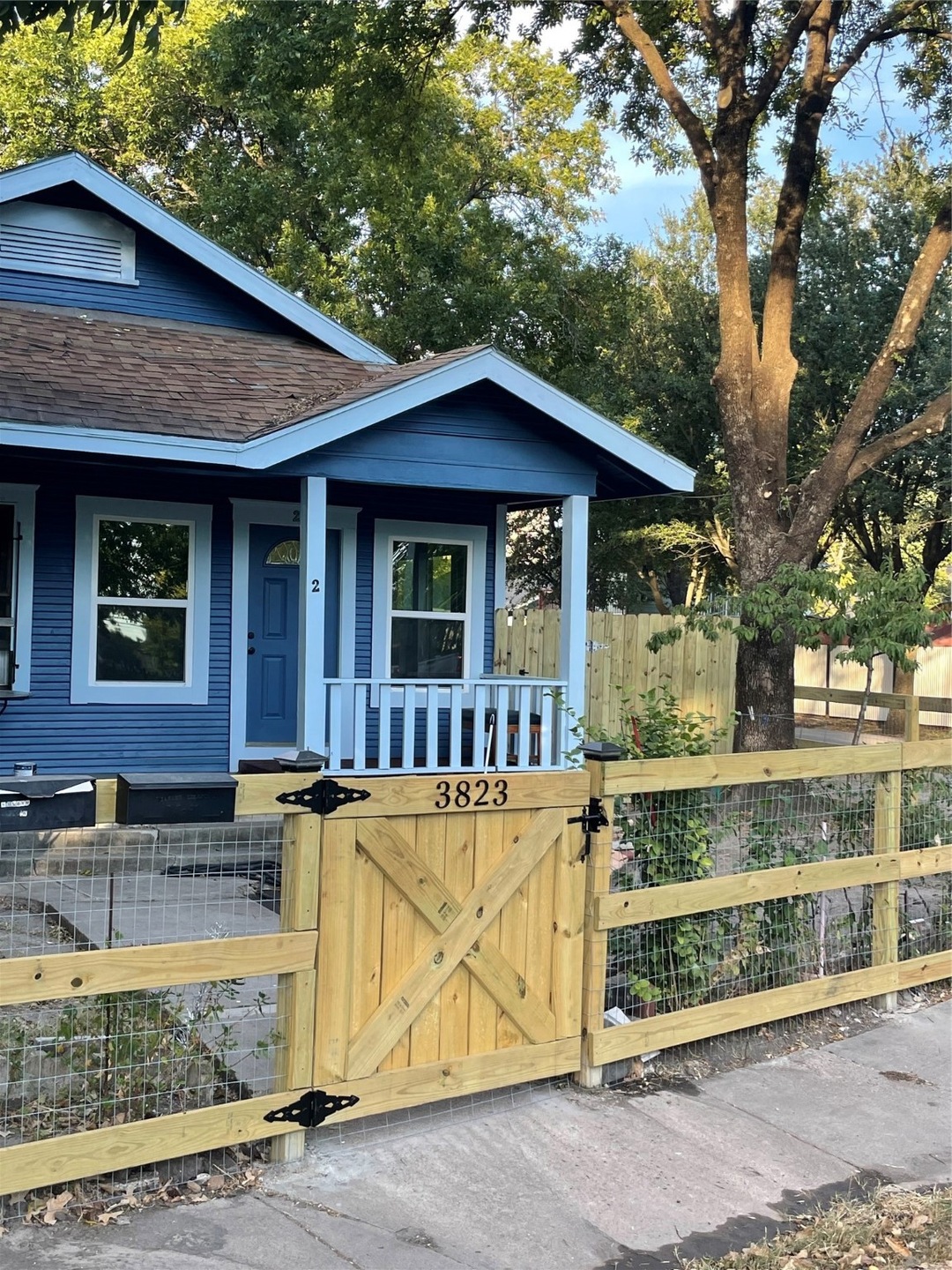 Front View of Fenced Home