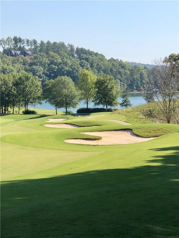 Beautiful view across course to lake