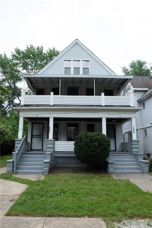View of front facade featuring covered porch