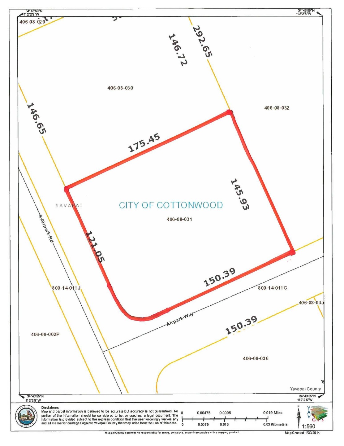 405 Airpark Rd plat map