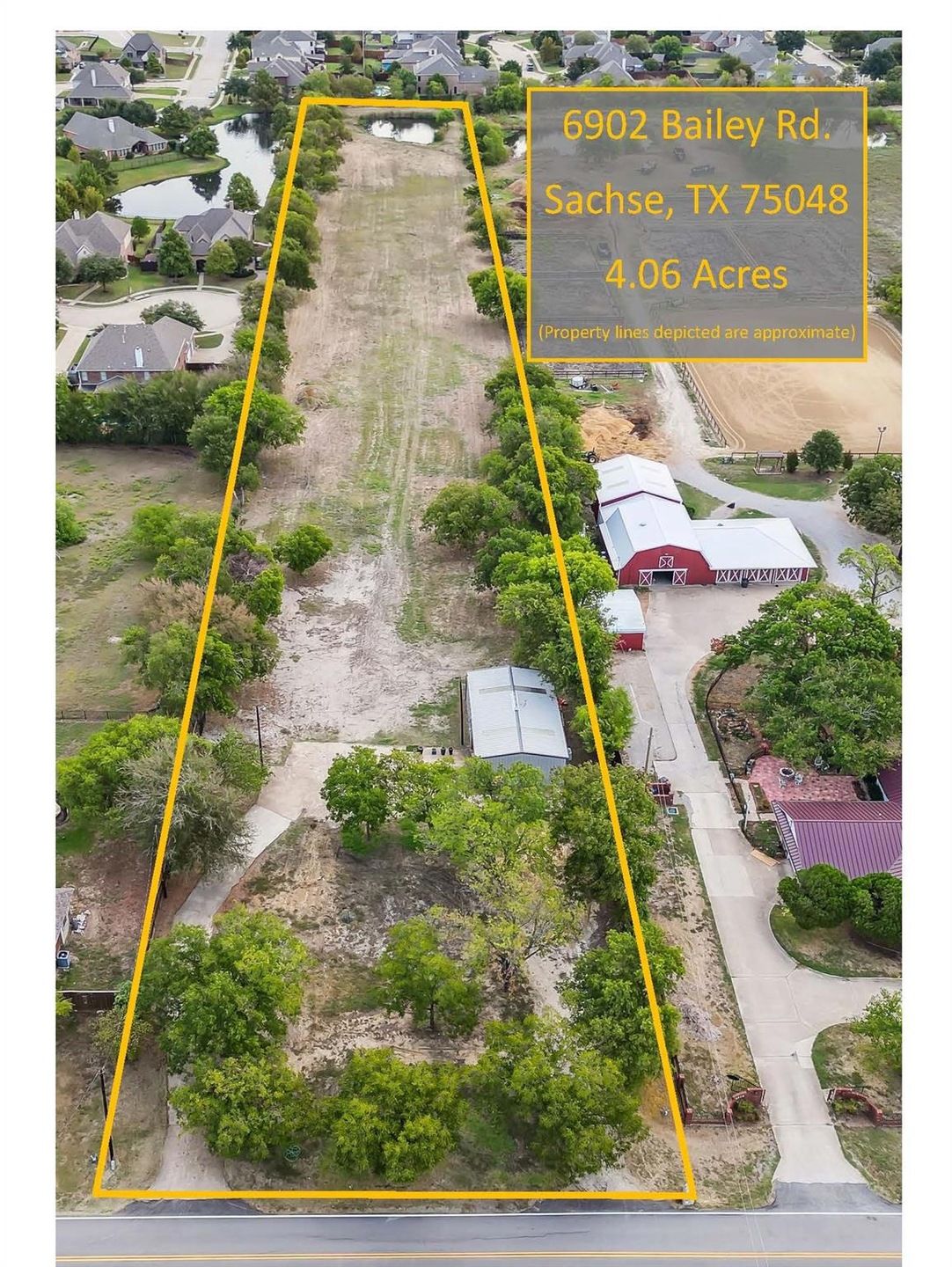 6902 Bailey Rd. 4.06 Acres - Approximate Property Lines