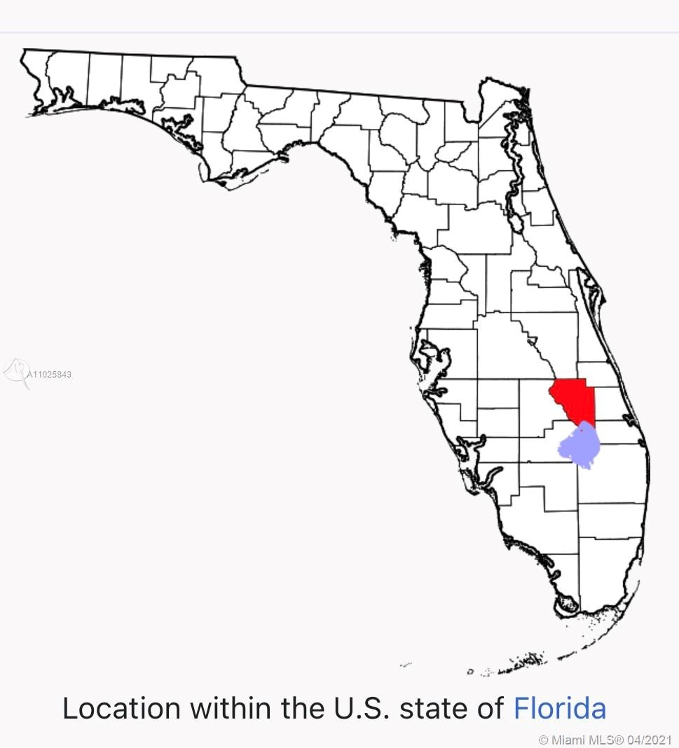 Okeechobee County - Red;  Lake Okeechobee - Lilac