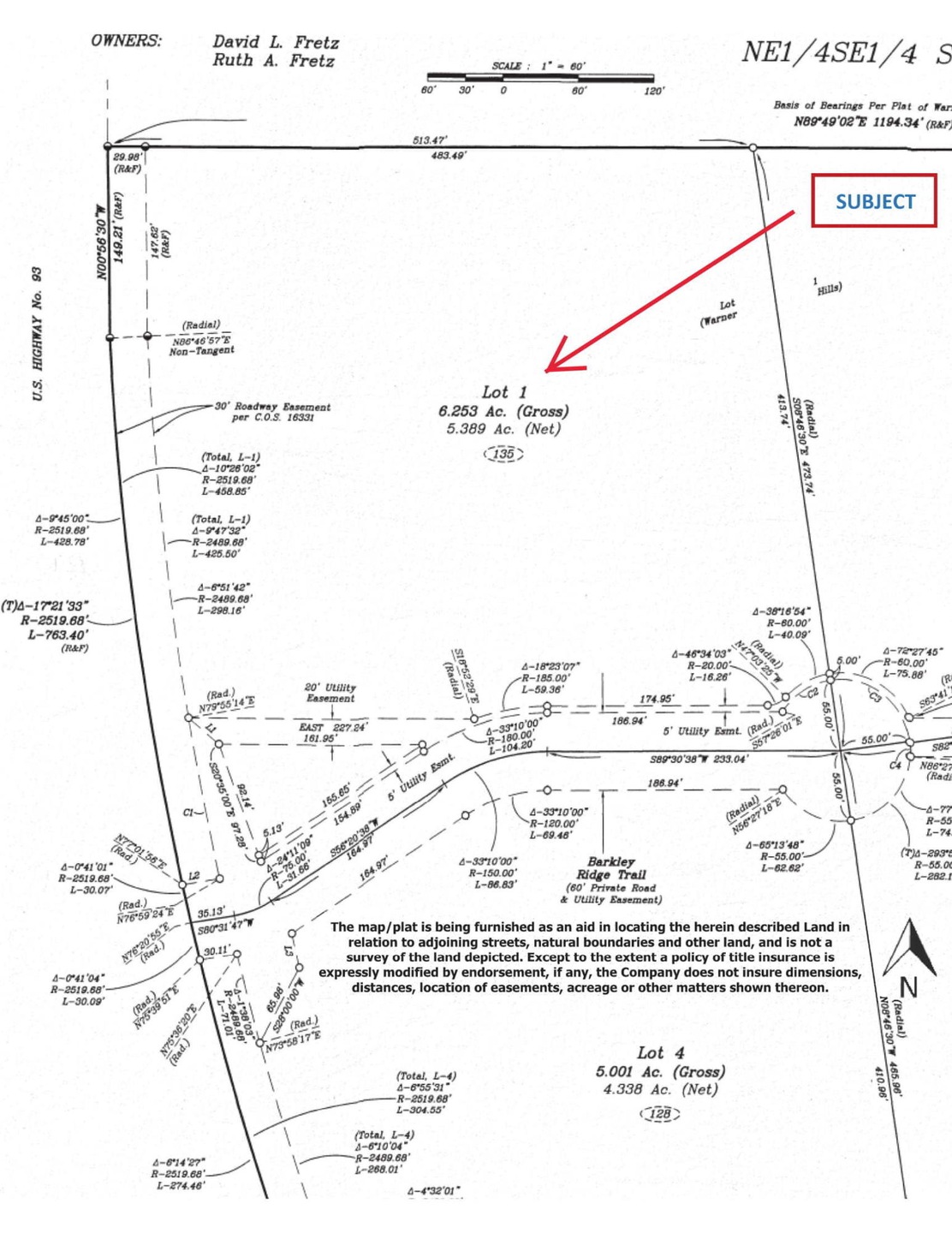 Map of Lot 1-1