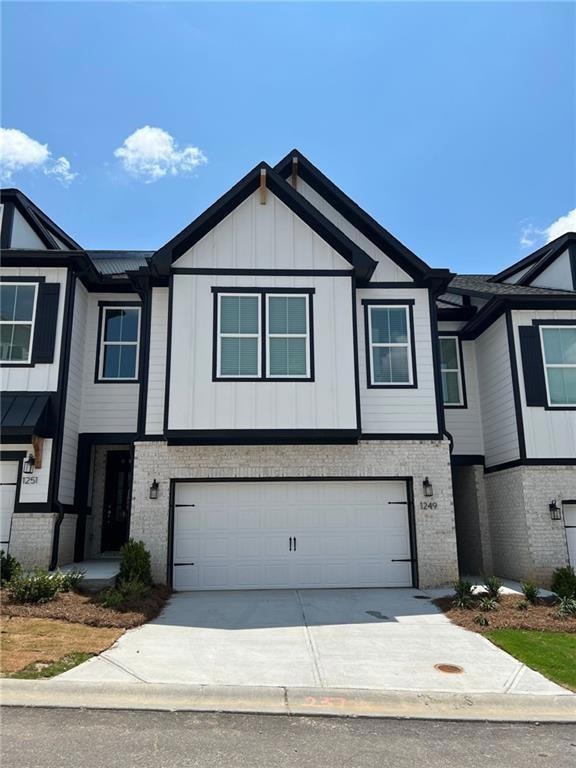 Townhome / multi-family property with board and ba