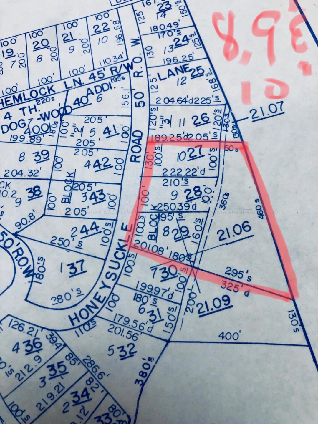 Plat map of property