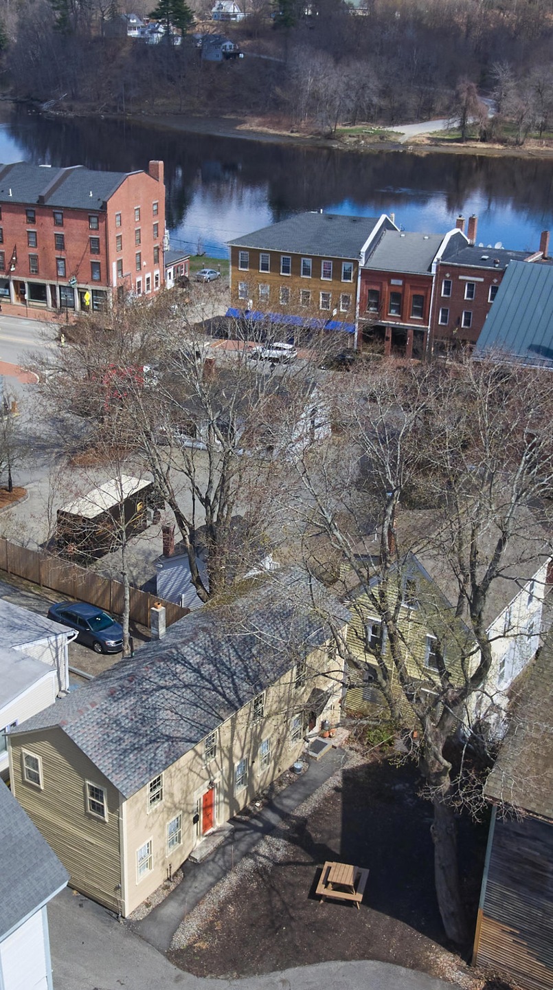 drone just house and river