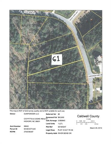 River bend Lot # 61 Aerial Map & Information