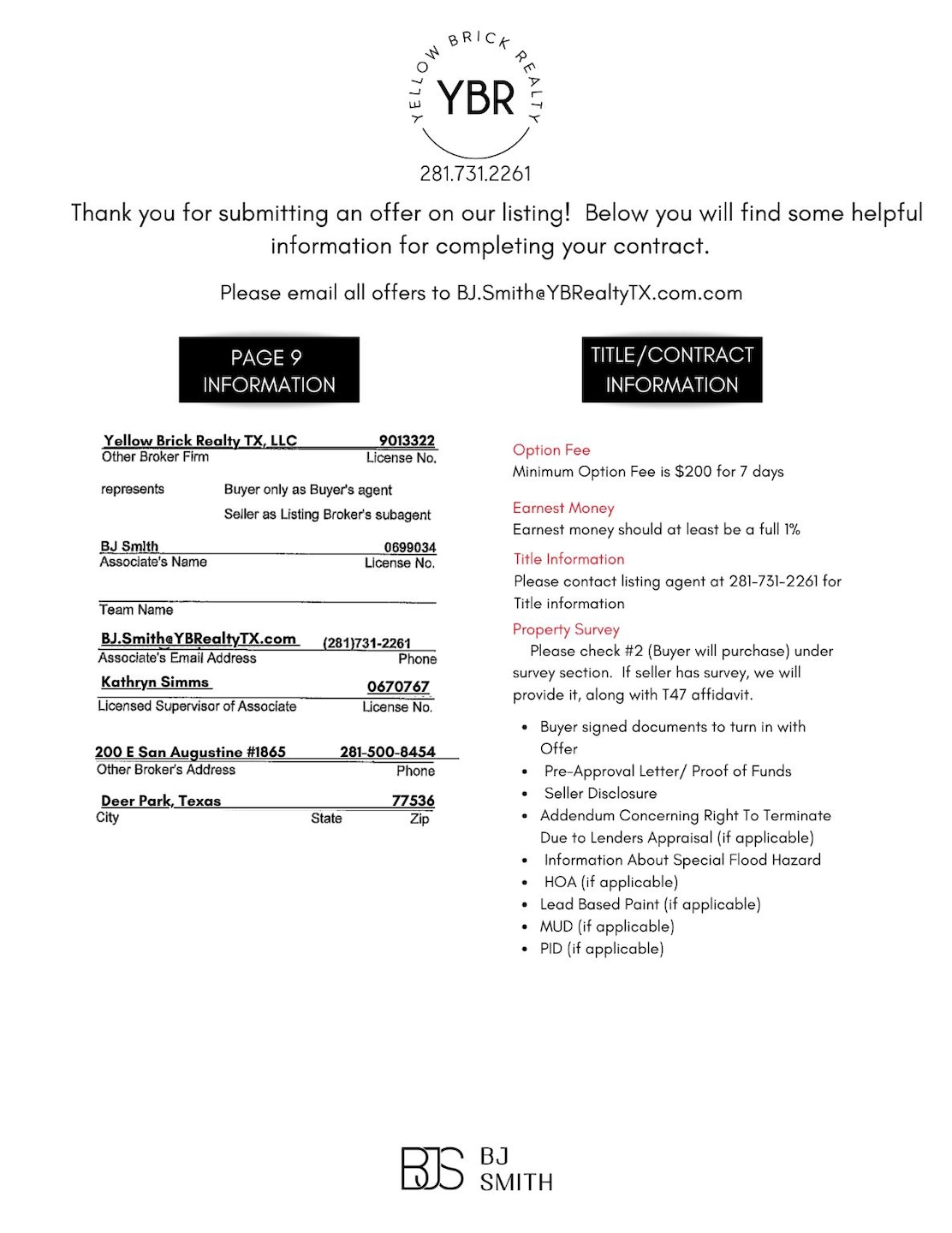 Offer Instructions
