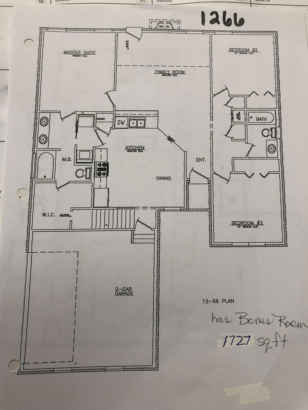 12-66 Plan with 3 bedrooms down , Open Plan with Zoned BRs. Bonus RM & Covered Back Porch