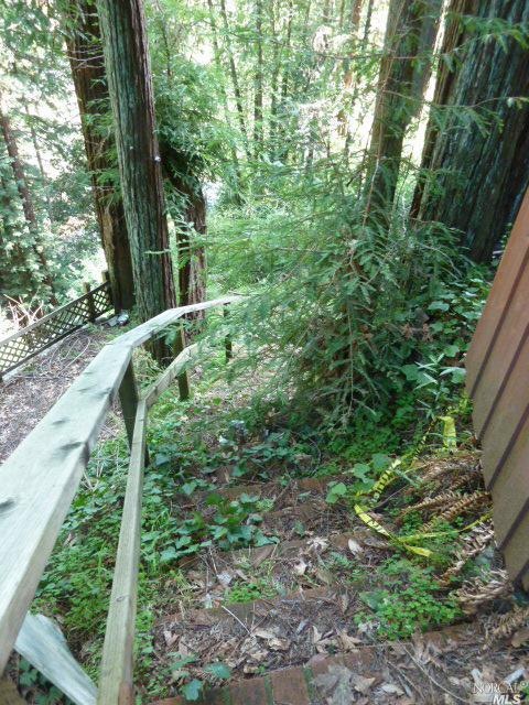 Stairway to the front entry area.