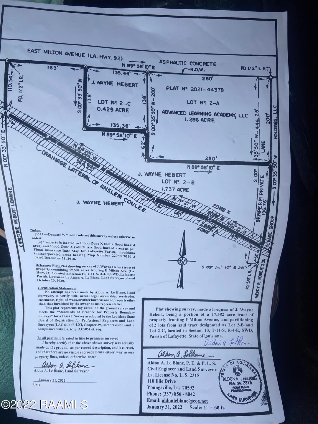 Plat no 2021-44378 at courthouse