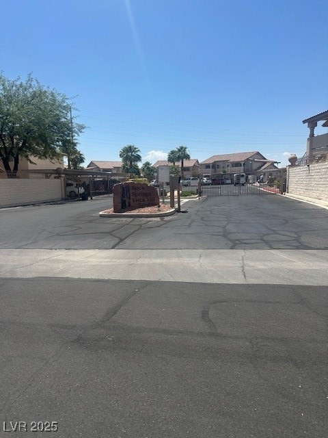 Exterior view of a gate and a residential view