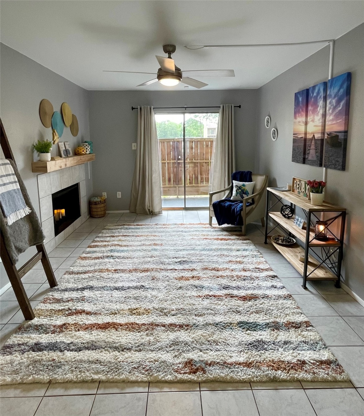 Living area with patio access