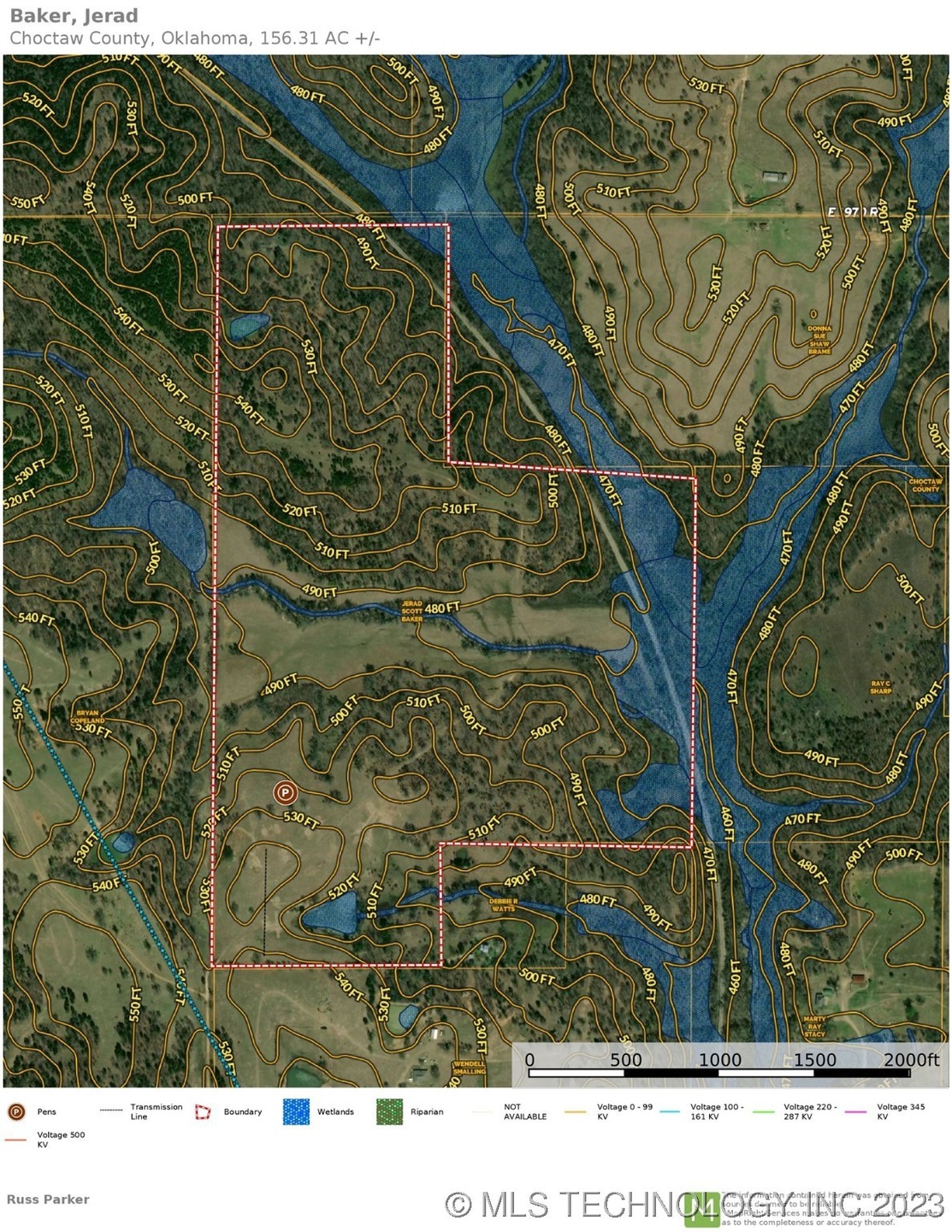 Approximate Outline showing all wet areas.